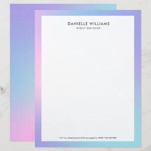 Roze en blauwe ombre briefhoofd