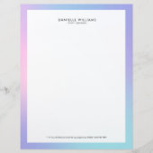 Roze en blauwe ombre briefhoofd (Voorkant)