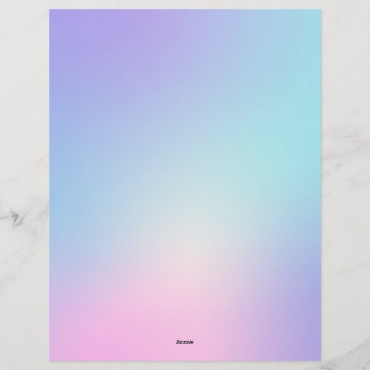 Roze en blauwe ombre briefhoofd (Achterkant)