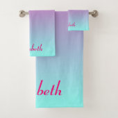 Roze en Blauwe Ombre Delight Bad Handdoek (Insitu)