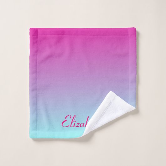 Roze en Blauwe Ombre Delight Bad Handdoek (Wasdoekje)