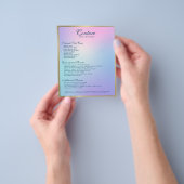 Roze en blauwe ombre gouden accentuering flyer (Hand)