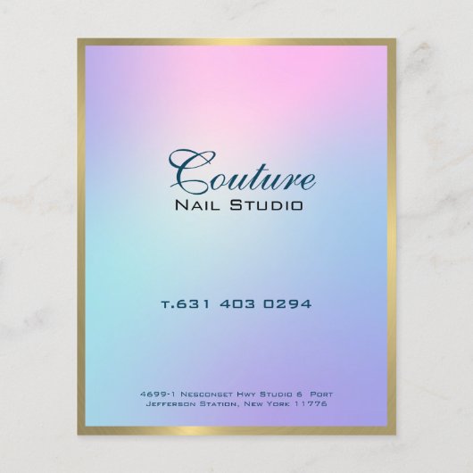 Roze en blauwe ombre gouden accentuering flyer (Achterkant)