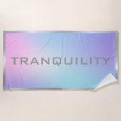 Roze en blauwe ombre Silver lijst yoga mat Strandlaken (Voorkant)