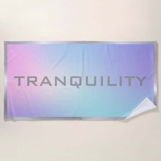 Roze en blauwe ombre Silver lijst yoga mat Strandlaken (Voorkant)