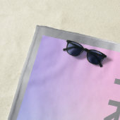 Roze en blauwe ombre Silver lijst yoga mat Strandlaken (In situ)