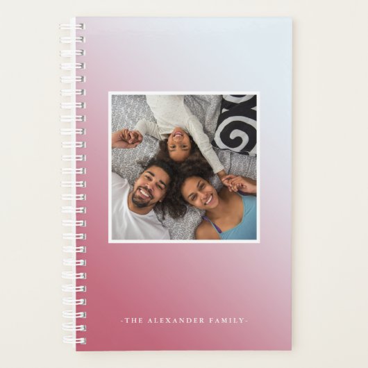 Roze en Blauwe Ombre Twee Fotoplanner Planner (Voorkant)