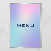 Roze en blauwe ombre, zilveren accent menu (Achterkant)
