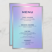 Roze en blauwe ombre, zilveren accent menu (Voorkant / Achterkant)