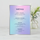 Roze en blauwe ombre, zilveren accent menu (Staand voorkant)