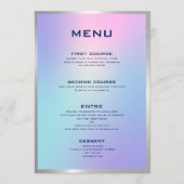 Roze en blauwe ombre, zilveren accent menu (Voorkant)