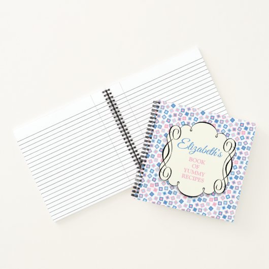 Roze en blauwe ontvanger notitieboek (Binnen)