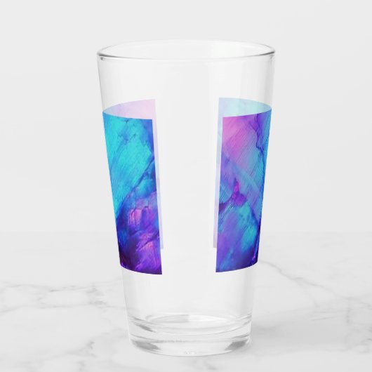 Roze en blauwe opaal glas (Links)