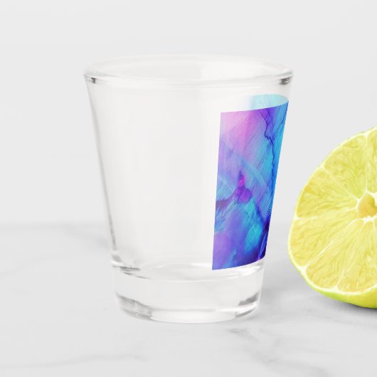 Roze en blauwe opaal - shot glas (Links)