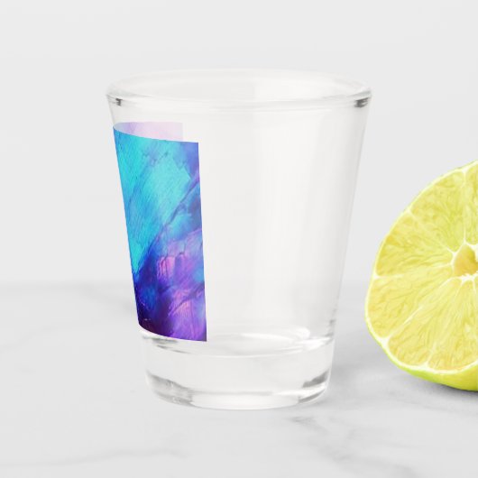 Roze en blauwe opaal - shot glas (Rechts)