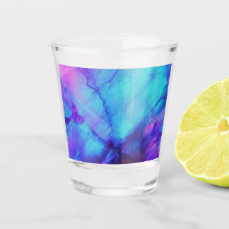 Roze en blauwe opaal - shot glas