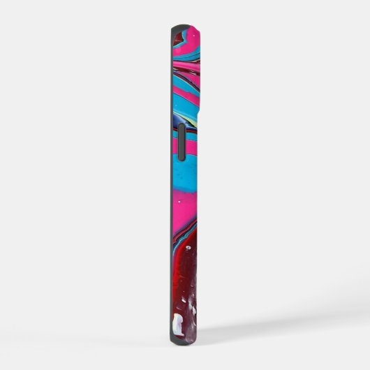 Roze en Blauwe Paint Telefoonhoes iPhone 15 Case (Rechterkant)