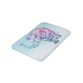 Roze en Blauwe Paisley Olifant Badmat (Gekanteld)