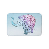 Roze en Blauwe Paisley Olifant Badmat (Voorkant)