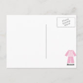 Roze en blauwe Pajama Pancake Girl Birthday Party Briefkaart (Achterkant)