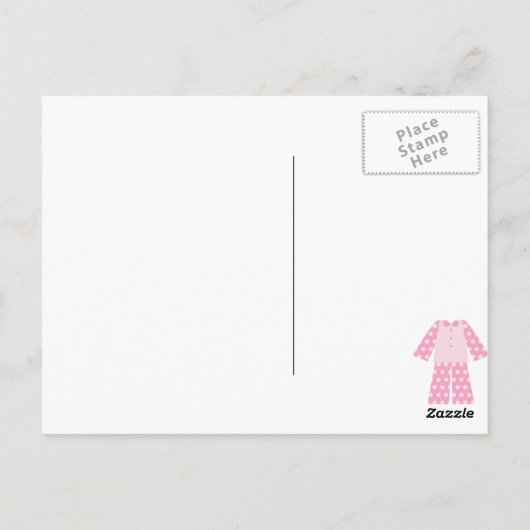 Roze en blauwe Pajama Pancake Girl Birthday Party Briefkaart (Achterkant)