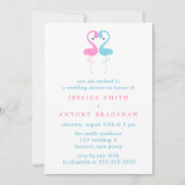 Roze en blauwe paren bruiloft kaart (Voorkant)