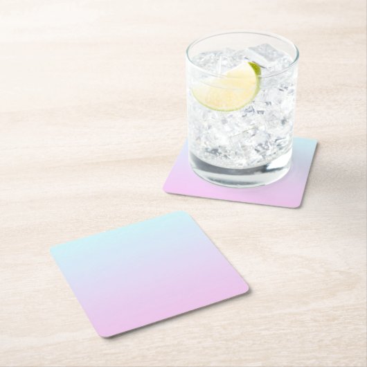 Roze en blauwe pastel gradiënt achtergrond kartonnen onderzetters (Insitu)