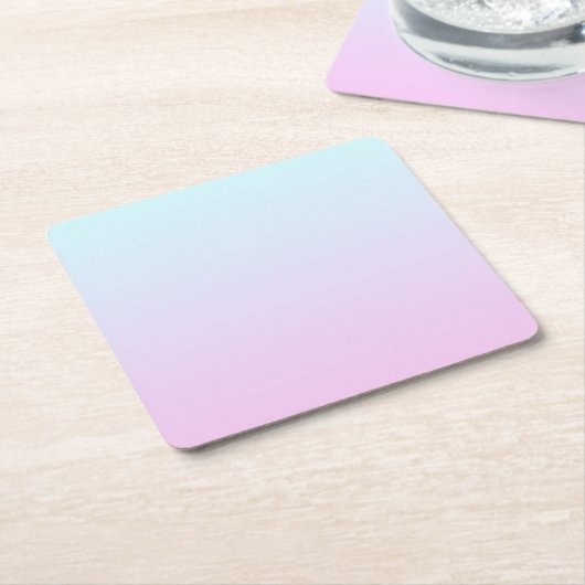 Roze en blauwe pastel gradiënt achtergrond kartonnen onderzetters (Schuin)