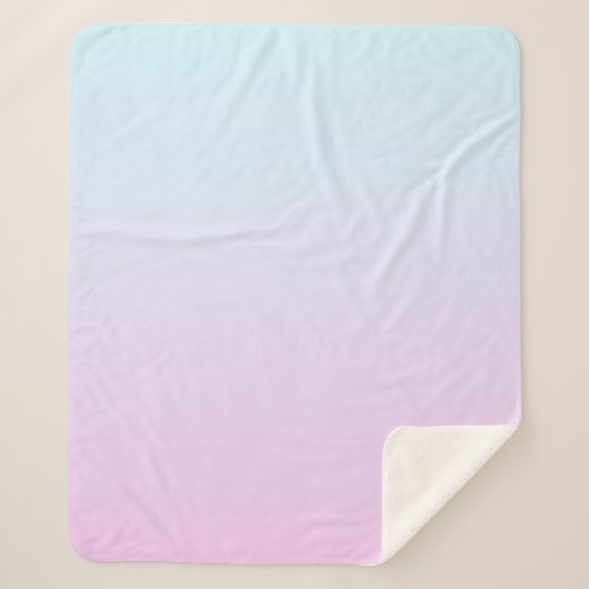 Roze en blauwe pastel gradiënt achtergrond sherpa deken (Voorkant)