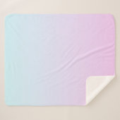 Roze en blauwe pastel gradiënt achtergrond sherpa deken (Voorkant (horizontaal))