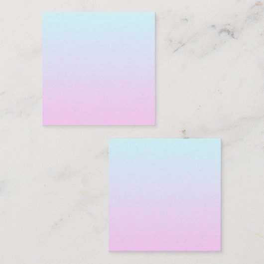 Roze en blauwe pastel gradiënt achtergrond vierkante visitekaartje (Voorkant / Achterkant)