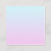 Roze en blauwe pastel gradiënt achtergrond vierkante visitekaartje (Achterkant)