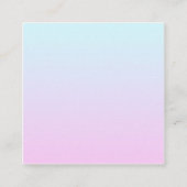 Roze en blauwe pastel gradiënt achtergrond vierkante visitekaartje (Voorkant)