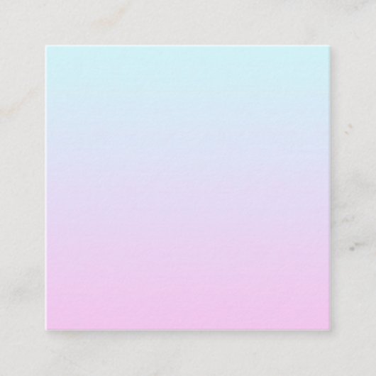 Roze en blauwe pastel gradiënt achtergrond vierkante visitekaartje (Voorkant)
