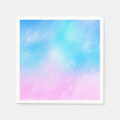 Roze en Blauwe Pastel Gradiënt Lucht Servet (Voorkant)