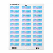 Roze en Blauwe Pastel Gradient Sky Adres Etiket (Full Sheet)
