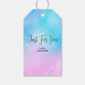 Roze en Blauwe Pastel Gradient Sky Alleen voor u Cadeaulabel (Voorkant)