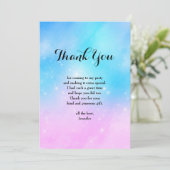 Roze en Blauwe Pastel Gradient Sky Bedankkaart (Staand voorkant)