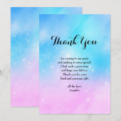 Roze en Blauwe Pastel Gradient Sky Bedankkaart (Voorkant / Achterkant)