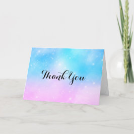 Roze en Blauwe Pastel Gradient Sky Bedankkaart