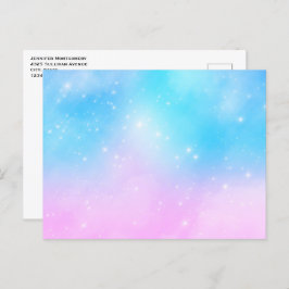 Roze en Blauwe Pastel Gradient Sky Briefkaart