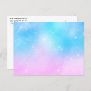 Roze en Blauwe Pastel Gradient Sky Briefkaart