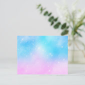 Roze en Blauwe Pastel Gradient Sky Briefkaart (Staand voorkant)
