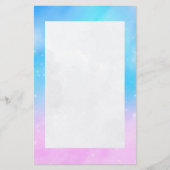 Roze en Blauwe Pastel Gradient Sky Briefpapier (Voorkant)