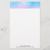 Roze en Blauwe Pastel Gradient Sky Briefpapier (Voorkant)