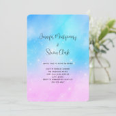 Roze en Blauwe Pastel Gradient Sky Bruiloft Kaart (Staand voorkant)