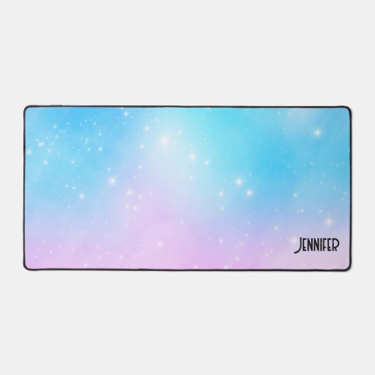 Roze en Blauwe Pastel Gradient Sky Bureaumat (Voorkant)