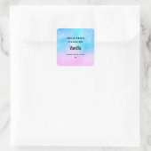 Roze en Blauwe Pastel Gradient Sky Candle Business Vierkante Sticker (Tas)