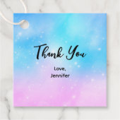 Roze en Blauwe Pastel Gradient Sky Dank u Bedankjes Labels (Voorkant)