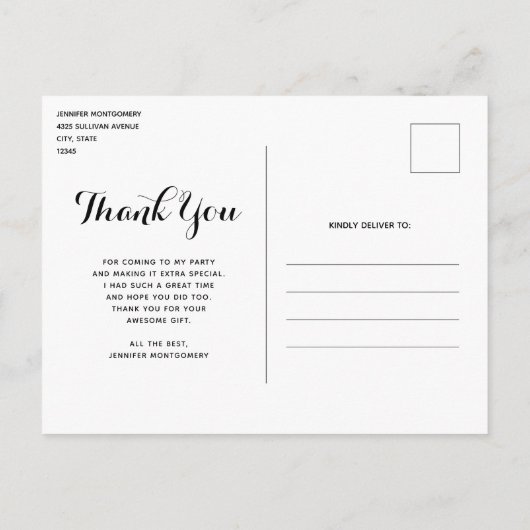 Roze en Blauwe Pastel Gradient Sky Dank u Briefkaart (Achterkant)